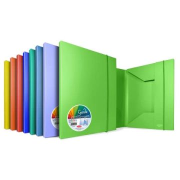 Cartella a tre lembi con elastico Sei Rota GARDA colori assortiti dorso 1 cm P0001090