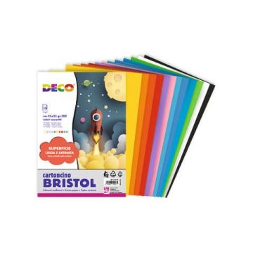 Cartoncino colorato Bristol CWR colori assortiti 200 gr 25x35 cm - 10 fogli 715/10