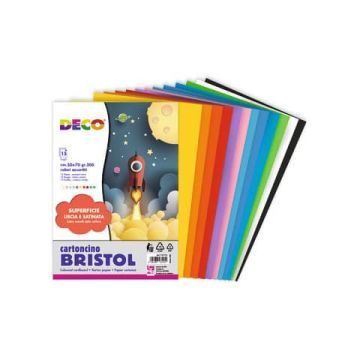 Cartoncino colorato Bristol CWR colori assortiti 200 gr 50x70 cm - 15 fogli 717/15