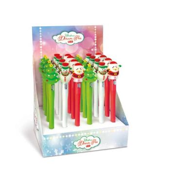 Espositore penne Christmas fantasy Lebez Led 24 pezzi assortiti 81371