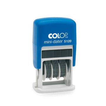 Timbro Colop S120 autoinchiostrante - carattere 4 mm mini datario S 120