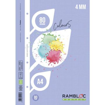 Ricambio rinforzato quaderni ad anelli Rambloc Formato A4 colore azzurro - 4 mm 90524127