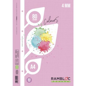Ricambio rinforzato quaderni ad anelli Rambloc Formato A4 colore rosa - 4 mm 90524124