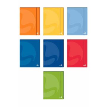 Cartellette a tre lembi BM Color con dorso 1 cm ed elastico colori assortiti conf. 6 pz - 112775