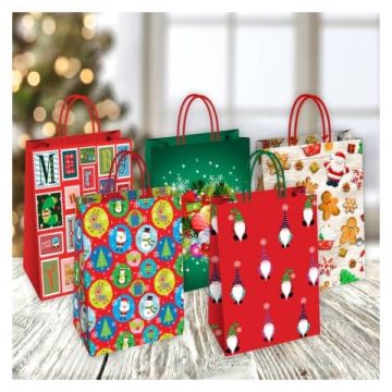 Borsa Shopper Florio Carta Christmas fantasie natalizie assortite - formato 36x12x41 - 73372