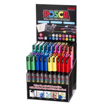 Espositore da banco Uni Posca 80 colori assortiti punta PC1 M PC1MR 80P