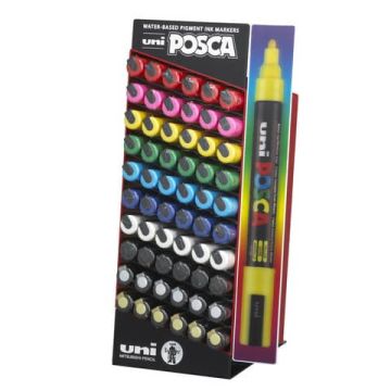 Espositore da banco Uni Posca 60 colori assortiti punta PC5 M PC5M 5D