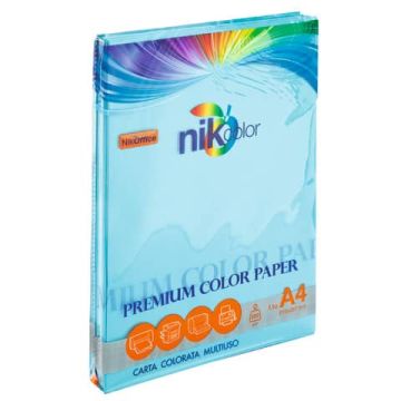 Carta colorata colori pastello formato A3 Nikoffice 5 colori assortiti pastello 200 g - 100 ff - 23NIK095/200