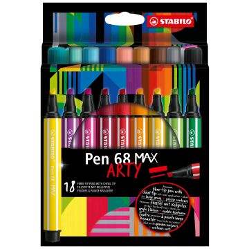 Pennarello Stabilo Pen 68 Max punta scalpello - conf. 18 pz - 768/18-21