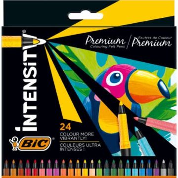 Pennarelli con grip BIC Intensity Premium tratto 0,73 mm - conf. 24 colori assortiti - 977892
