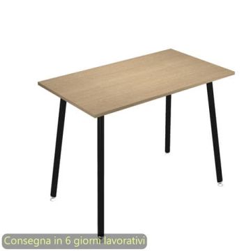 Tavolo alto Skinny Metal 140x80xH.105 cm con gambe metalliche nere Artexport piano rovere - 6402-DJC-C-AQ
