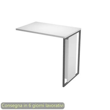 Allungo 80x50xH.74,4 cm destro/sinistro gamba metallo antracite Blade Artexport piano bianco - 471-3-AF