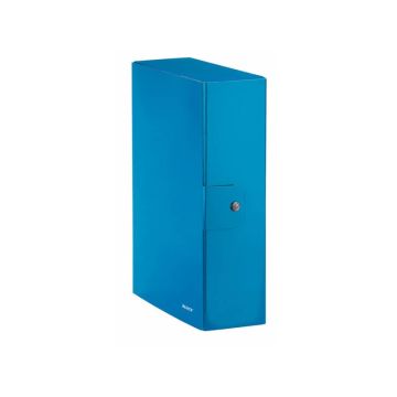 Scatola portaprogetti Leitz WOW in cartone - dorso 10 cm - formato 25x35 cm azzurro metallizzato - 39680036