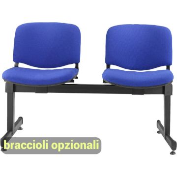 Panca 2 posti attesa Unisit Dado D52P - rivestimento ignifugo blu D52P/IB
