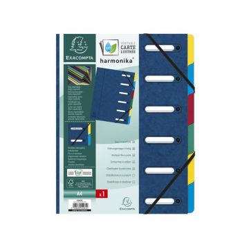 Classificatore Harmonika 6 divisori - 24,5x32 cm blu 55062E