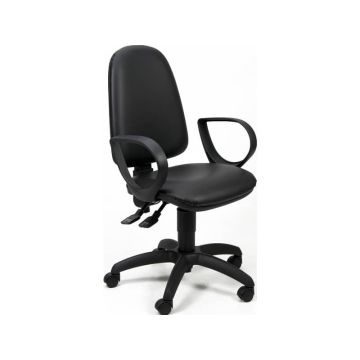 Sedia operativa girevole Unisit Jupiter JUYG Eco smart rivestimento similpelle nero - con braccioli - JUYG/BRJ/KN