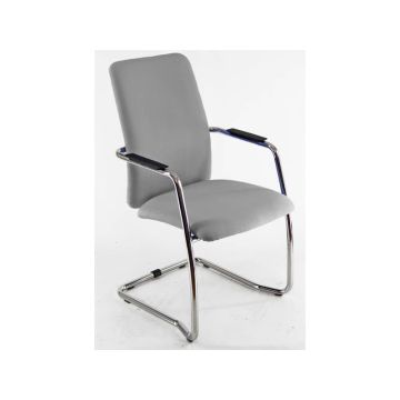 Sedia visitatore con slitta Unisit Lithium LTLTA schienale alto - rivest. Eco grigio scuro - LTLTA/ET