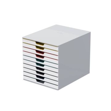 Cassettiera DURABLE Varicolor 10 cassetti 28x35,6x29,2 cm profili colorati - 63027