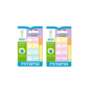 Gomma per matita Mitama Reset Pastel - colori assortiti pastel - conf. 4 pezzi - 62553
