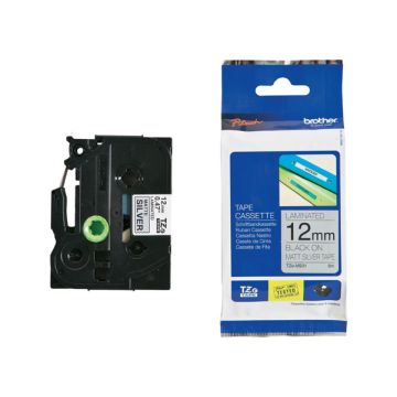 BROTHER NASTRO METALLIZZATO OPACO TZE-M931 12MMx8MT NERO/ARGENTO OPACO