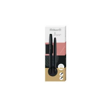 Set penna stilografica e sfera Pelikan Jazz® Noble Elegance blu in cofanetto regalo - fusto nero - 821896