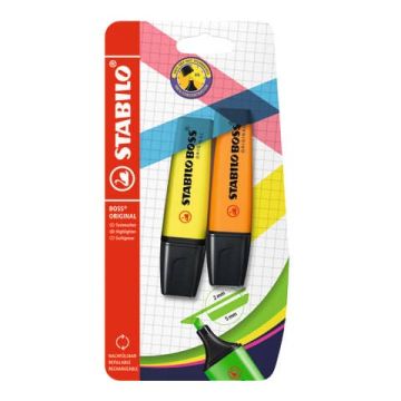 Evidenziatore Stabilo Boss Original 2-5 mm blister 2 pz arancione B-10434-10