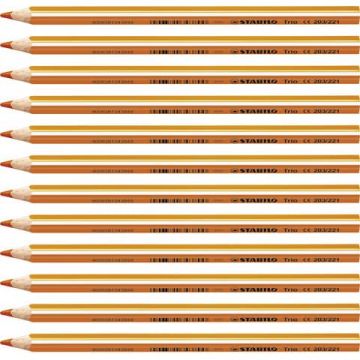 Matite colorate Stabilo Trio Maxi tratto 4,2 mm conf. 12 pz arancio 203/221