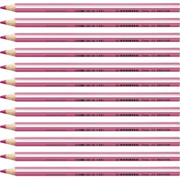 Matite colorate Stabilo Trio Maxi tratto 4,2 mm conf. 12 pz rosa 203/350
