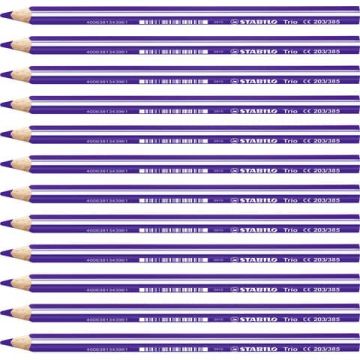 Matite colorate Stabilo Trio Maxi tratto 4,2 mm conf. 12 pz blu viola 203/385