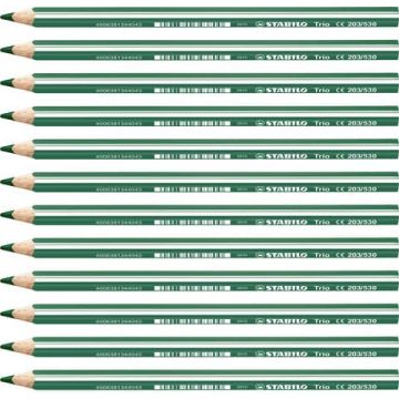 Matite colorate Stabilo Trio Maxi tratto 4,2 mm conf. 12 pz verde 203/530