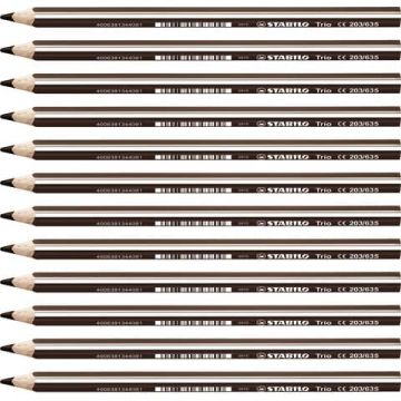 Matite colorate Stabilo Trio Maxi tratto 4,2 mm conf. 12 pz marrone scuro 203/635