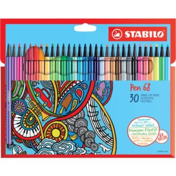 Pennarelli Stabilo Pen 68 tratto 1 mm scatola in cartone 30 colori assortiti 6830-7