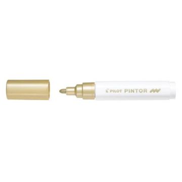 Marcatore multisuperficie Pilot Pintor a base d'acqua punta in fibra 4,5 mm oro - 002376