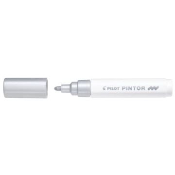 Marcatore multisuperficie Pilot Pintor a base d'acqua punta in fibra 4,5 mm argento - 002377