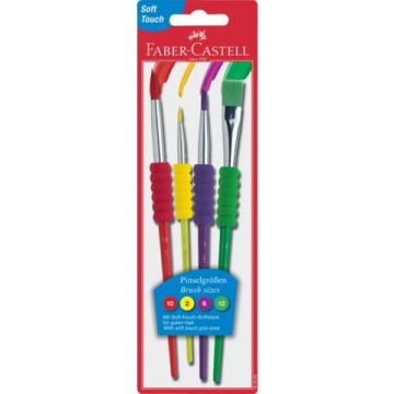 Pennelli Faber Castell Soft touch conf. 4 pezzi in blister - 481600