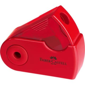 Temperamatite 1 foro Faber Castell Sleeve con serbatoio colore rosso/blu - 182711