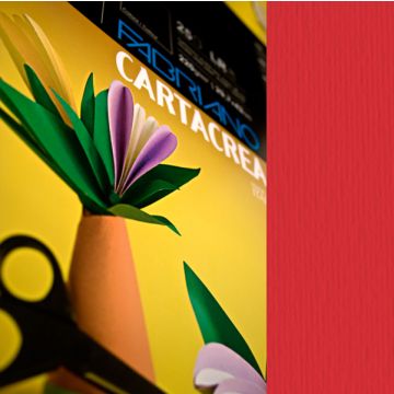 Cartoncino a due superfici Fabriano CartaCrea 35x50 cm 220 g conf. 10 fogli - ciliegia - 46435127