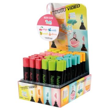 Espositore 48 evidenziatori Tratto Video Pastel colori pastello assortiti F835900