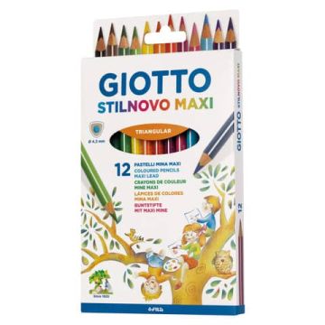 Matite colorate Maxi Giotto Stilnovo in conf. 12 colori assortiti F225900