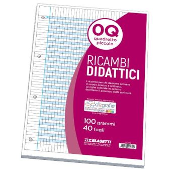 Ricambi rinforzati in PVC Blasetti Didattico per quaderni ad anelli A4 - 100 g/m2 - 40 ff - 0Q - 7435