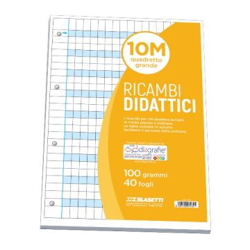 Ricambi rinforzati in PVC Blasetti Didattico per quaderni ad anelli A4 - 100 g/m2 - 40 ff - 10 mm - 7434