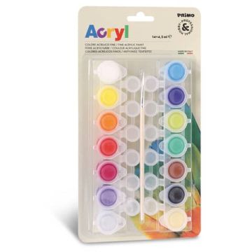 Colori acrilici fini Primo 4,5 ml in conf. da 14 colori assortiti 161TA14BL