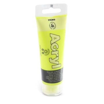 Colore acrilico Primo in bottiglia PET con tappo dosatore 75 ml giallo fluo - 420TAF75210