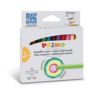 Pastelli a cera Primo 9x85 mm conf. 12 - colori assortiti 0502PC12AD