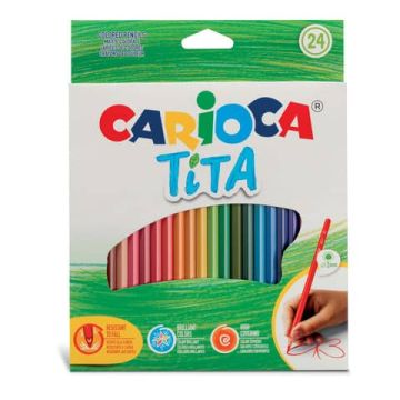 Matite colorate Carioca Tita diametro 3 mm conf. da 24 colori assortiti 42794