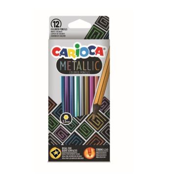 Matite colorate metallic Carioca conf. da 12 colori assortiti 43164