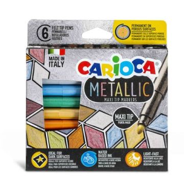 Pennarelli punta fine Carioca Metallic conf. da 6 colori assortiti 43161