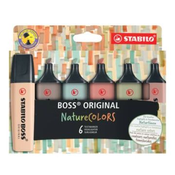 Evidenziatore Stabilo Boss Nature Colors assortiti conf. da 6 pezzi 70/6-2-2