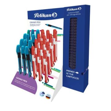 Penna sferografica Grand Prix Pelikan con cartrucce in display da 24 pezzi colori assortiti - 294439