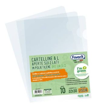 Cartella a L Favorit in polietilene bio based colore trasparente effetto liscio 400178018